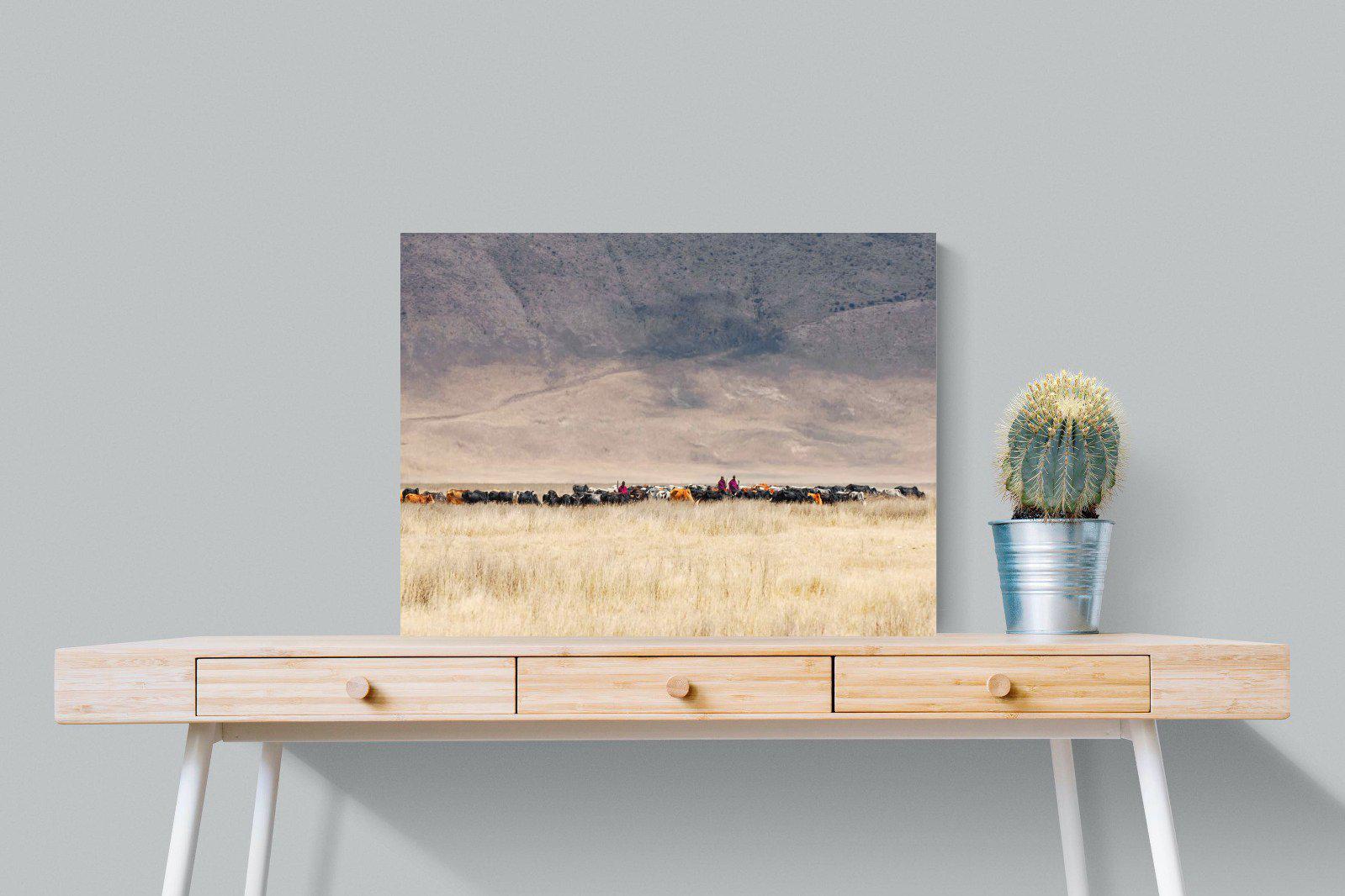 Masai Vista-Wall_Art-80 x 60cm-Mounted Canvas-No Frame-Pixalot