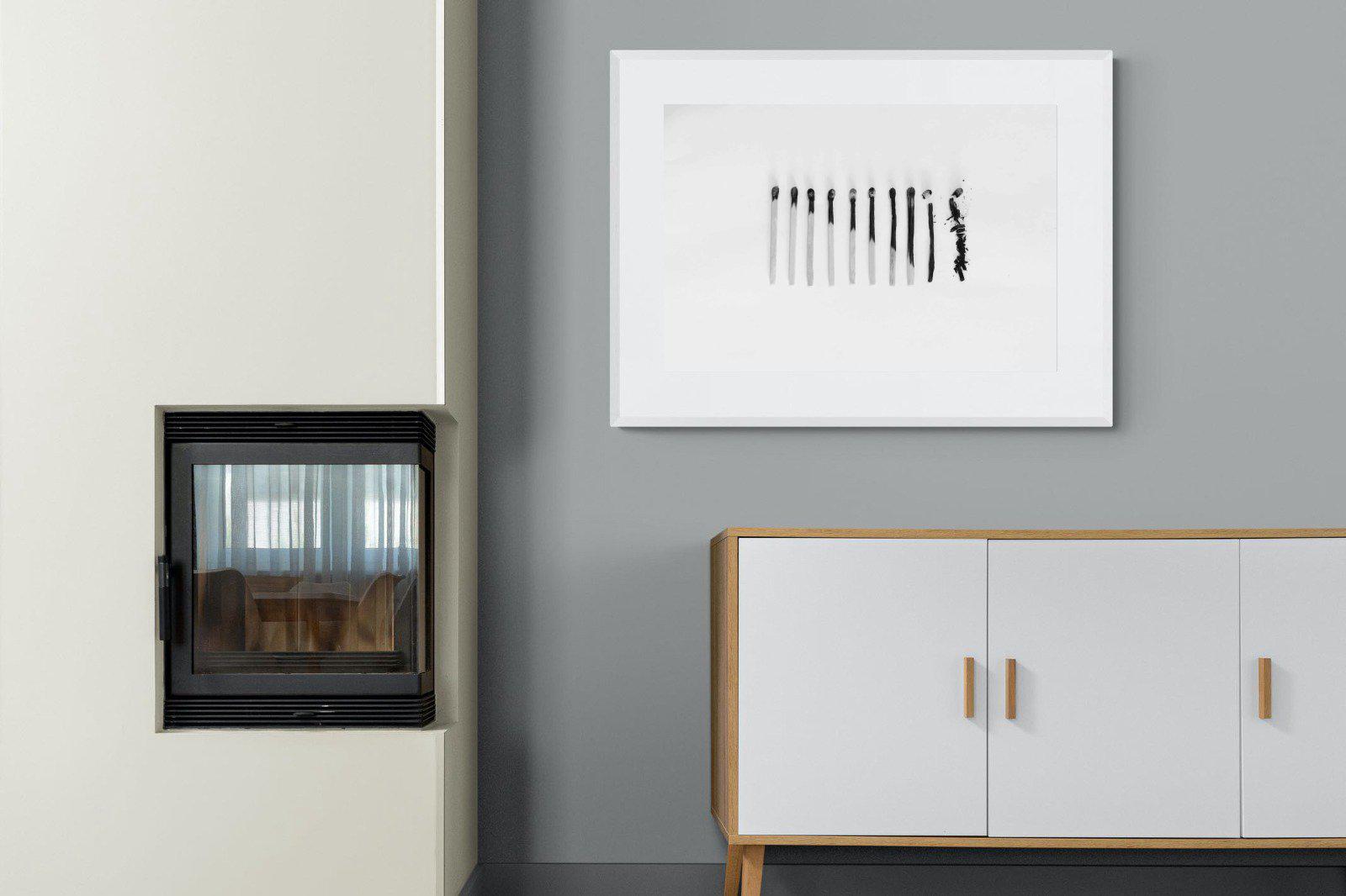 Matchsticks-Wall_Art-100 x 75cm-Framed Print-White-Pixalot