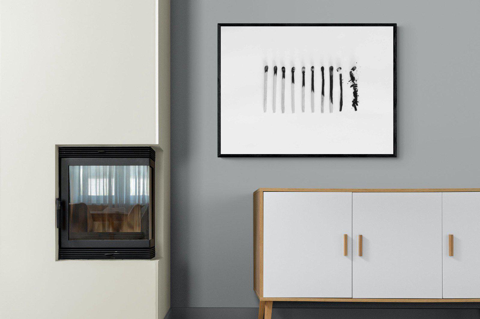 Matchsticks-Wall_Art-100 x 75cm-Mounted Canvas-Black-Pixalot