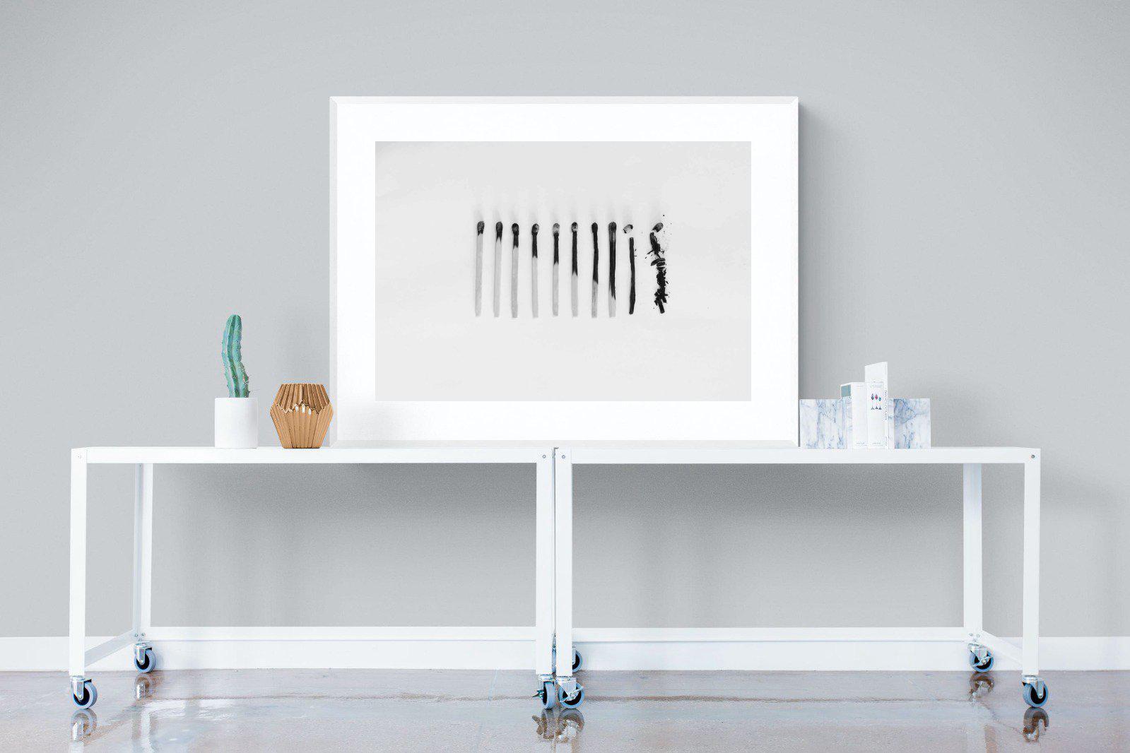 Matchsticks-Wall_Art-120 x 90cm-Framed Print-White-Pixalot