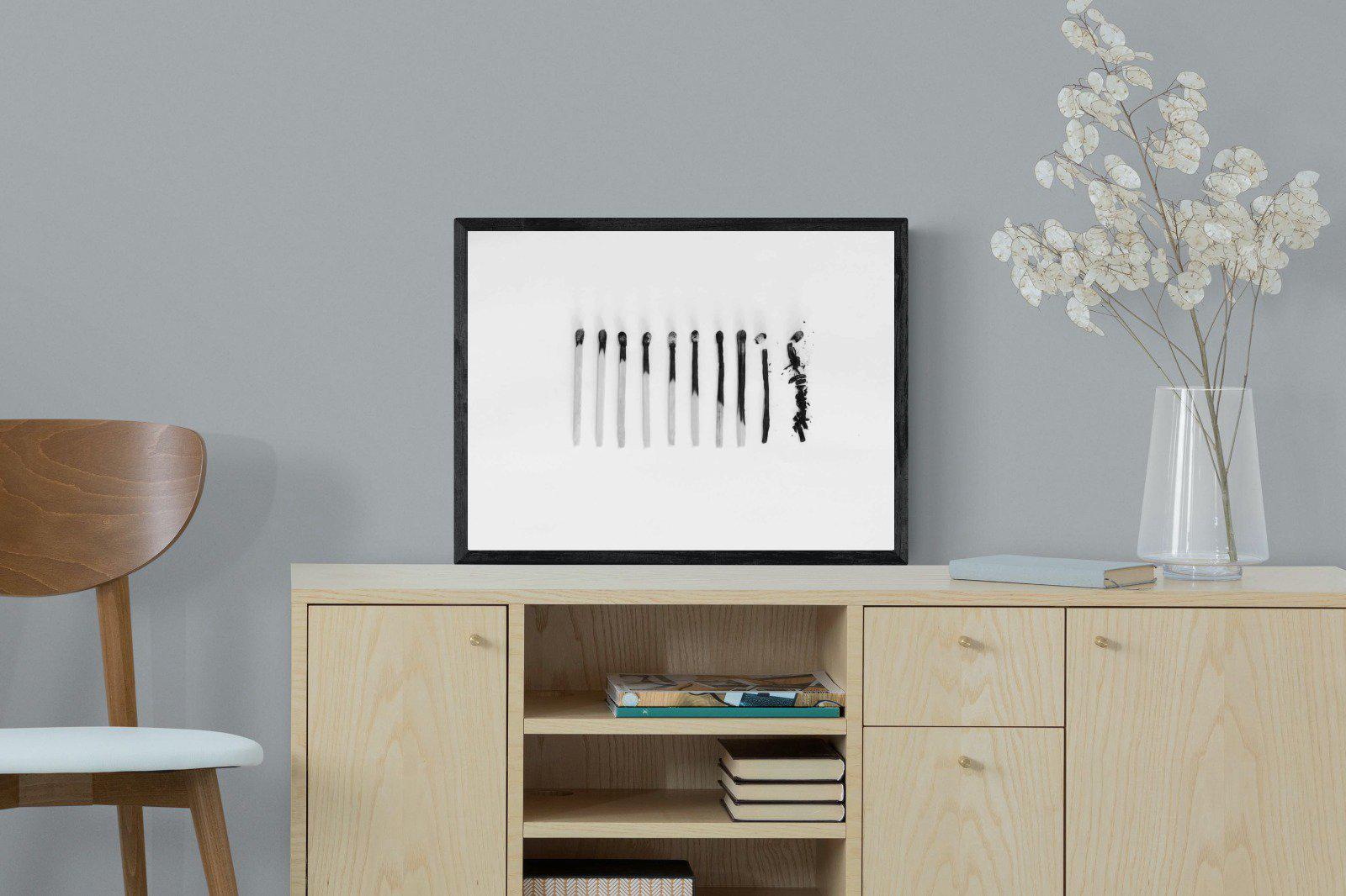 Matchsticks-Wall_Art-60 x 45cm-Mounted Canvas-Black-Pixalot