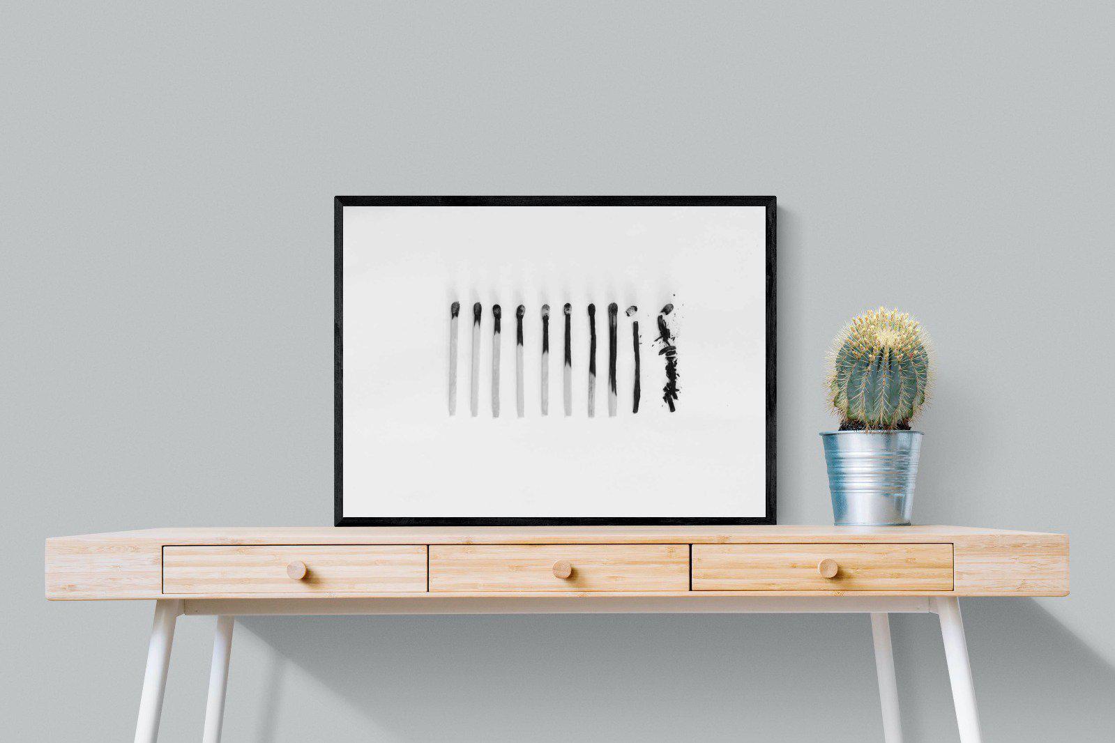 Matchsticks-Wall_Art-80 x 60cm-Mounted Canvas-Black-Pixalot