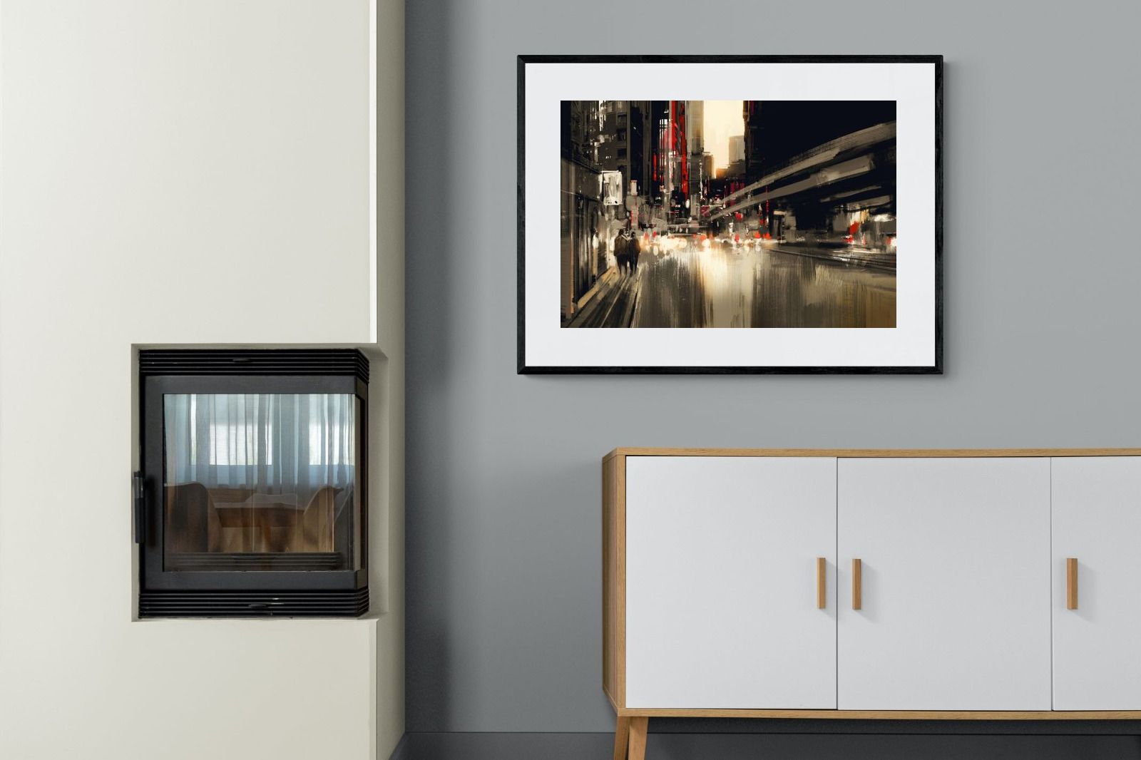 Metro-Wall_Art-100 x 75cm-Framed Print-Black-Pixalot