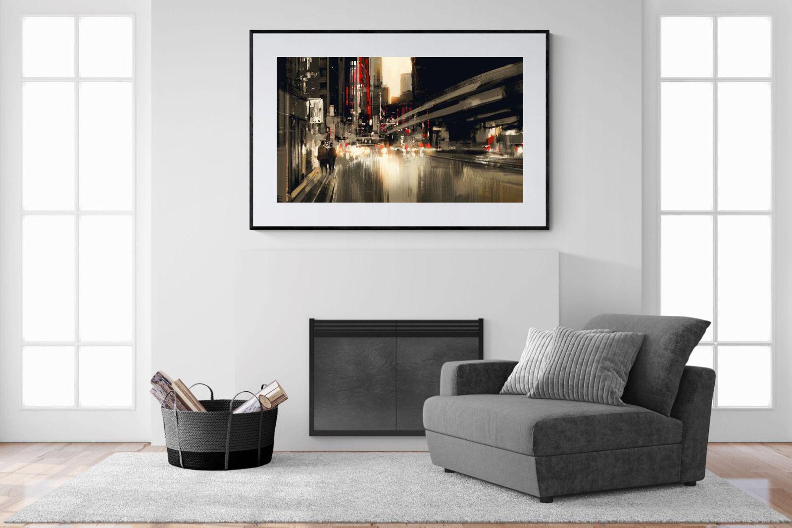 Metro-Wall_Art-150 x 100cm-Framed Print-Black-Pixalot