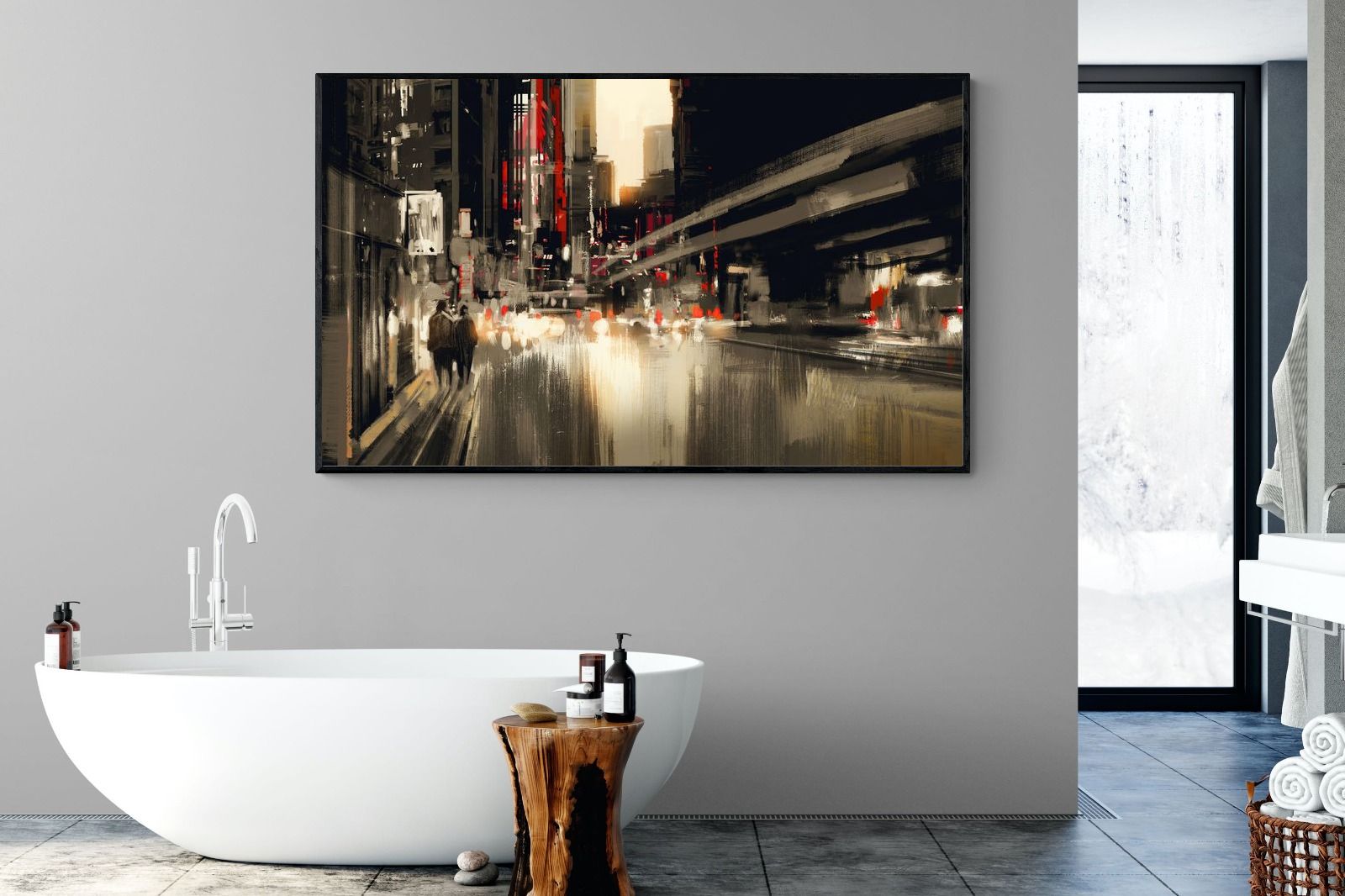 Metro-Wall_Art-180 x 110cm-Mounted Canvas-Black-Pixalot