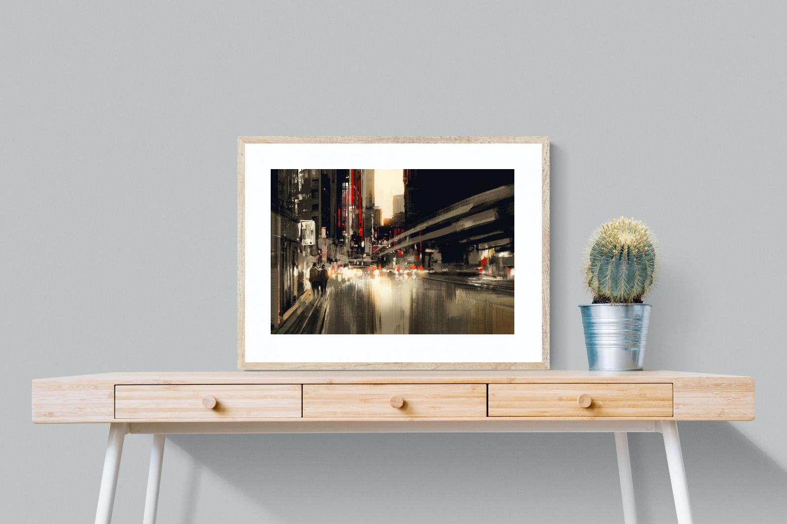 Metro-Wall_Art-80 x 60cm-Framed Print-Wood-Pixalot