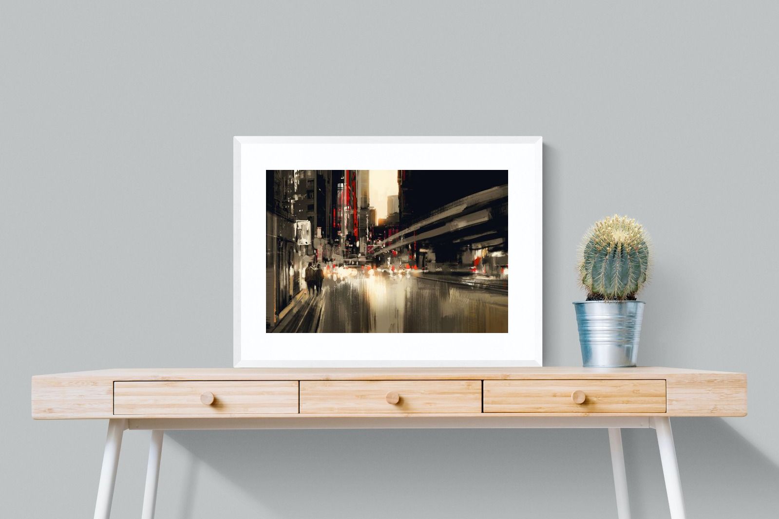 Metro-Wall_Art-80 x 60cm-Framed Print-White-Pixalot