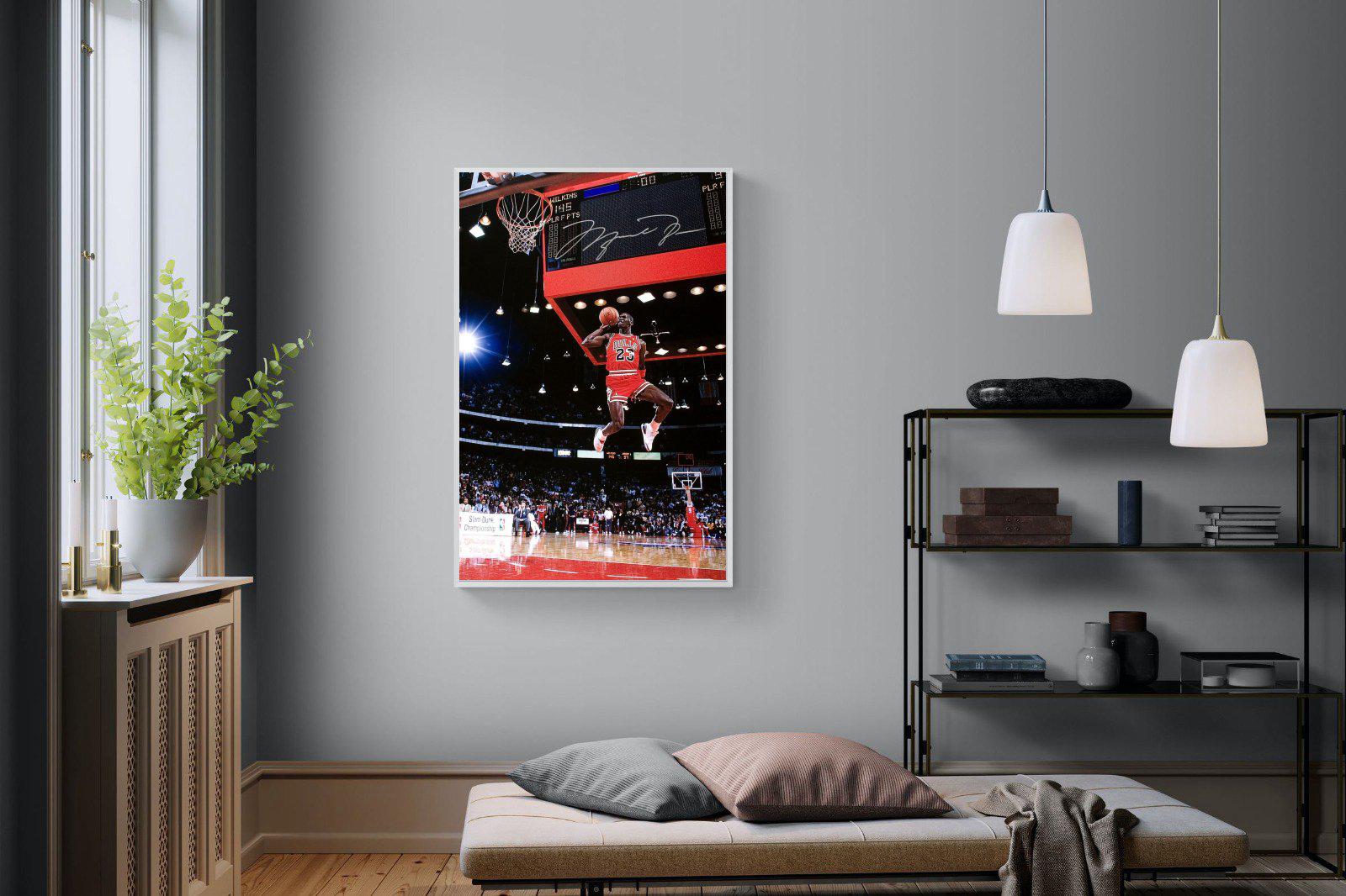 Michael Jordan-Wall_Art-100 x 150cm-Mounted Canvas-White-Pixalot