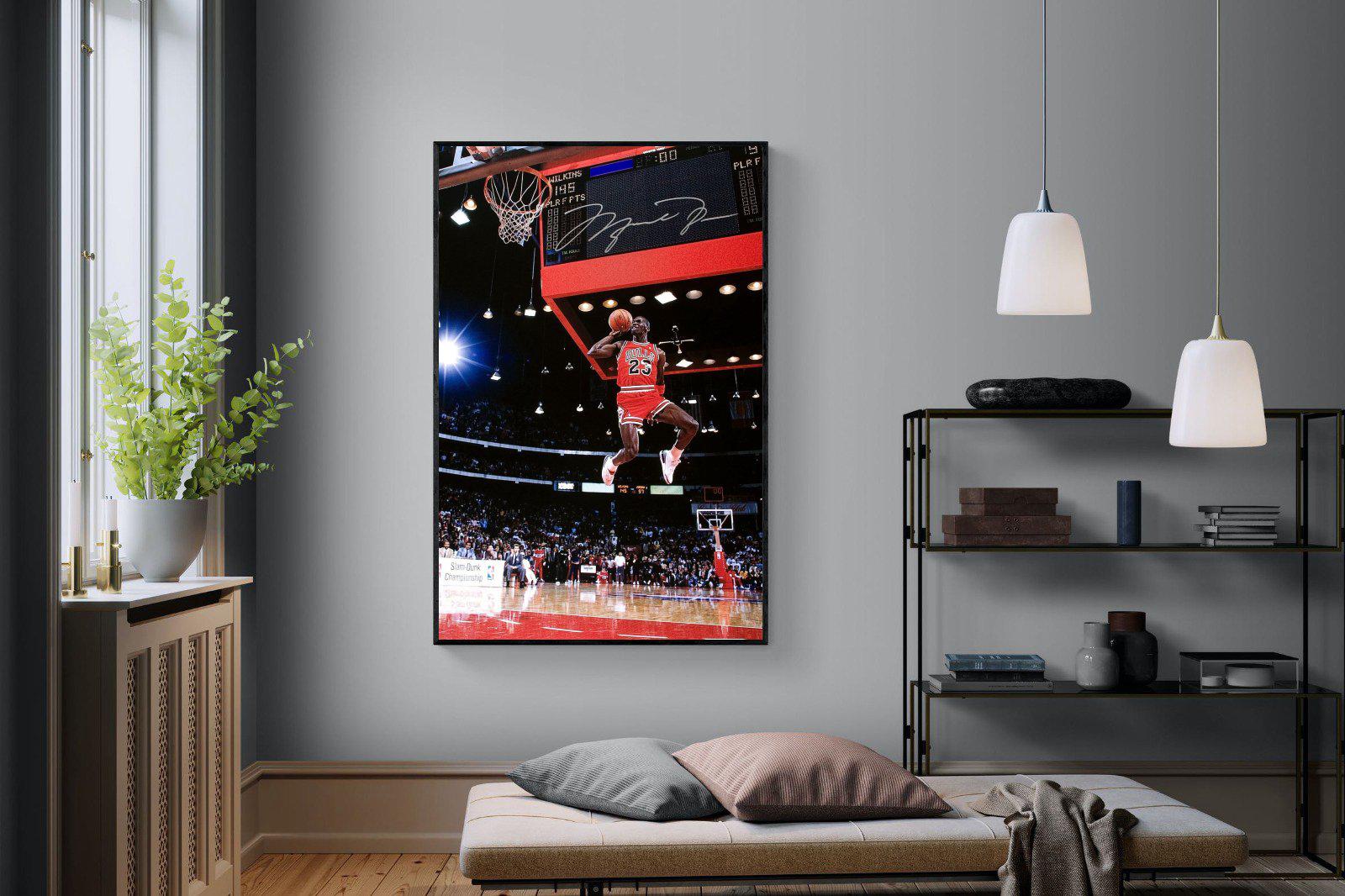 Michael Jordan-Wall_Art-120 x 180cm-Mounted Canvas-Black-Pixalot