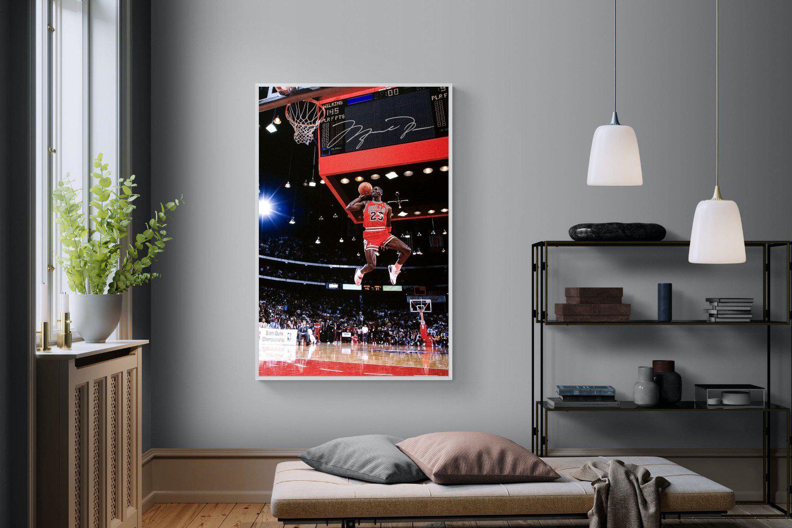 Michael Jordan-Wall_Art-120 x 180cm-Mounted Canvas-White-Pixalot