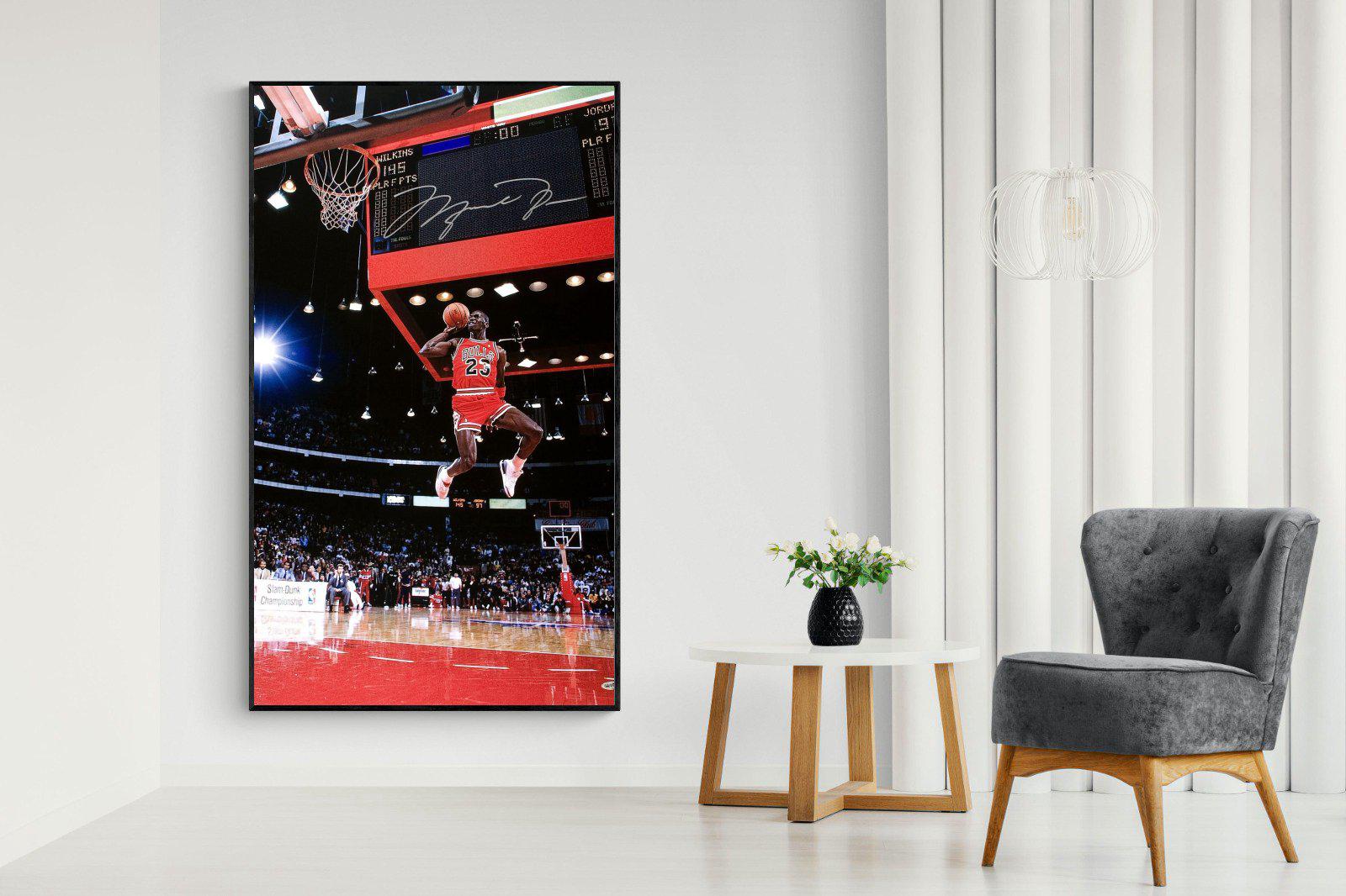 Michael Jordan-Wall_Art-130 x 220cm-Mounted Canvas-Black-Pixalot