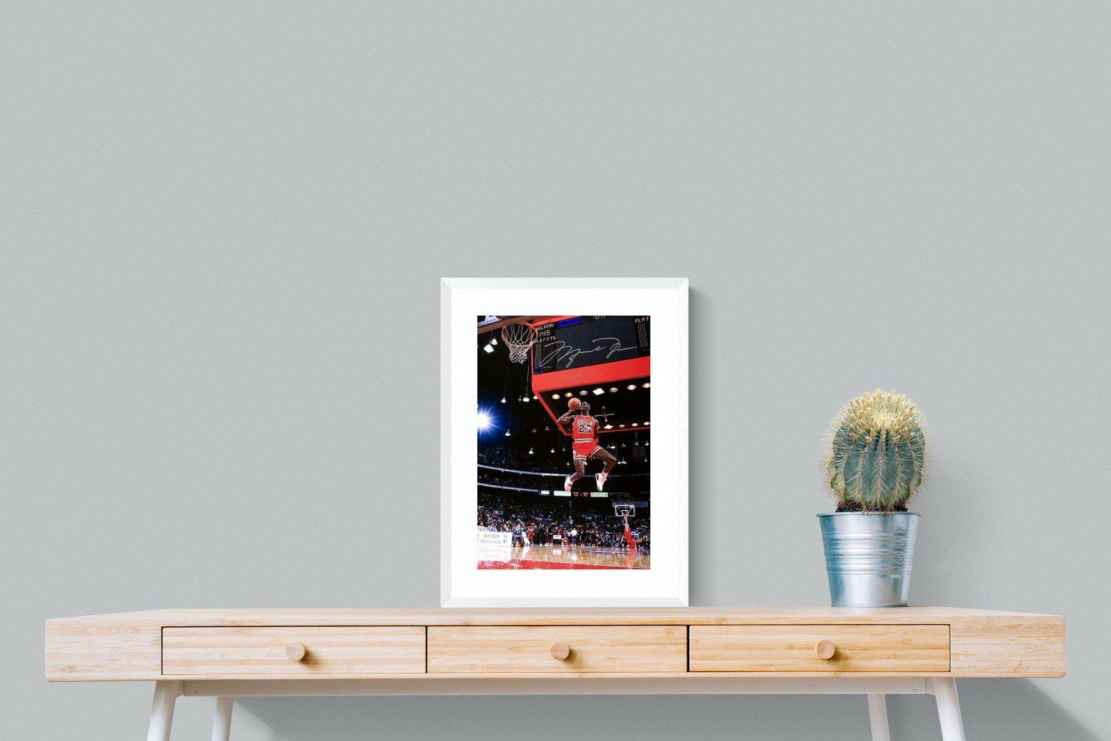 Michael Jordan-Wall_Art-45 x 60cm-Framed Print-White-Pixalot