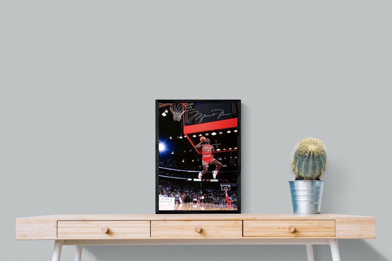 Michael Jordan-Wall_Art-45 x 60cm-Mounted Canvas-Black-Pixalot