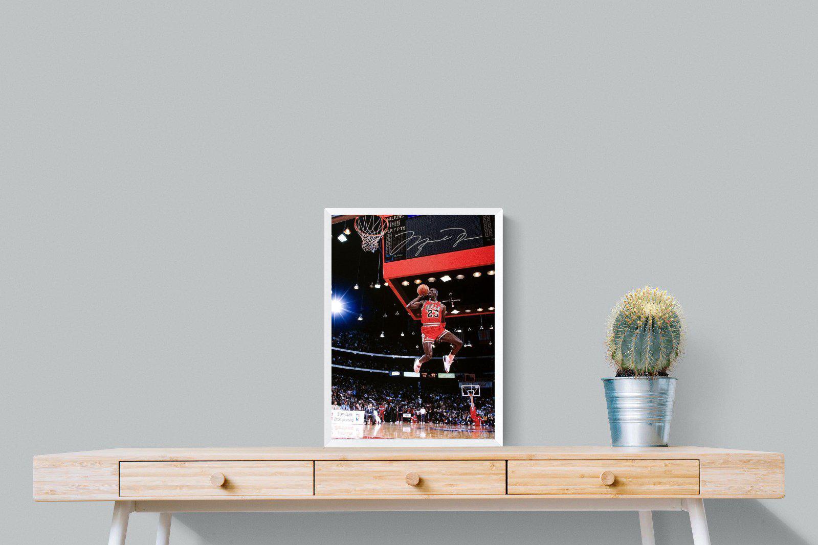 Michael Jordan-Wall_Art-45 x 60cm-Mounted Canvas-White-Pixalot