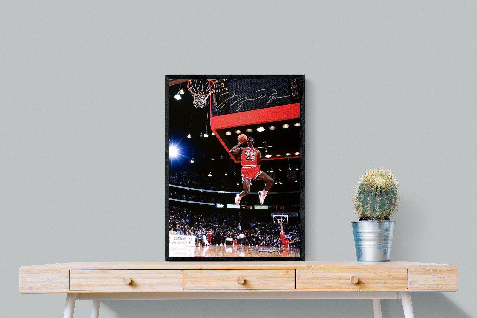 Michael Jordan-Wall_Art-60 x 80cm-Mounted Canvas-Black-Pixalot
