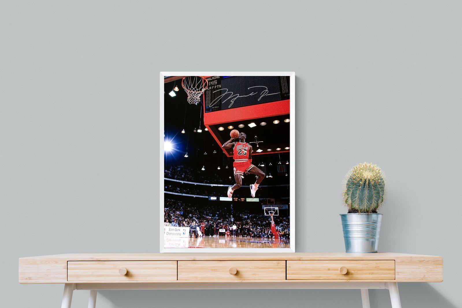 Michael Jordan-Wall_Art-60 x 80cm-Mounted Canvas-White-Pixalot