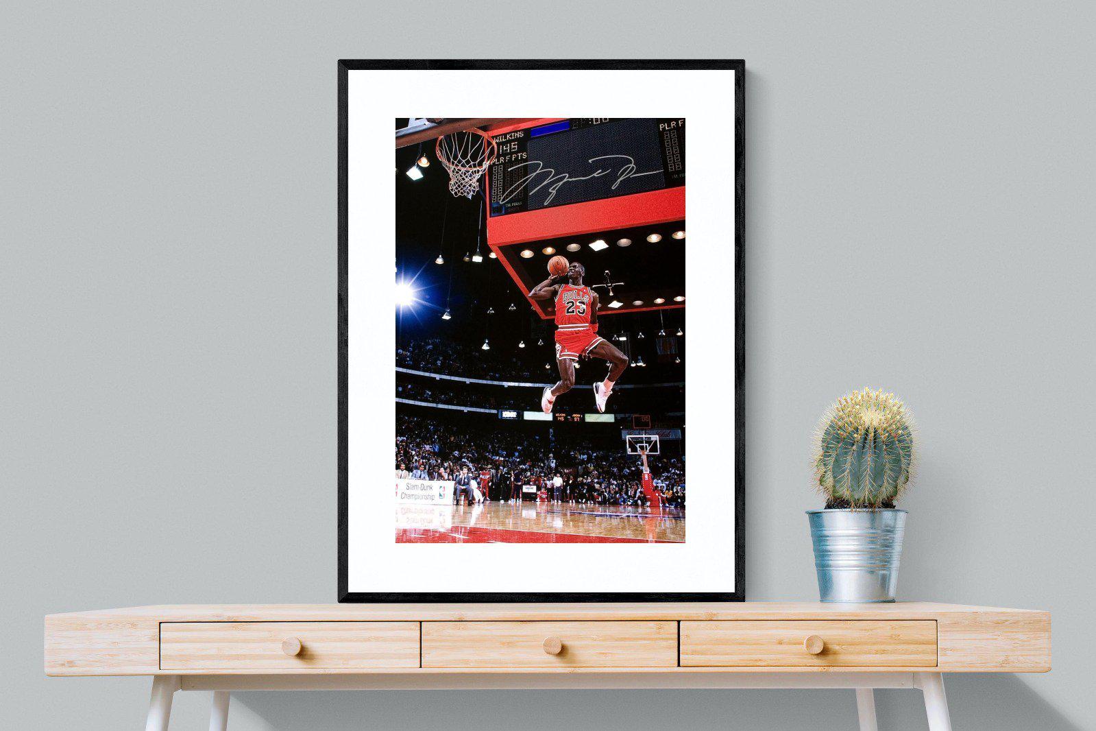 Michael Jordan-Wall_Art-75 x 100cm-Framed Print-Black-Pixalot