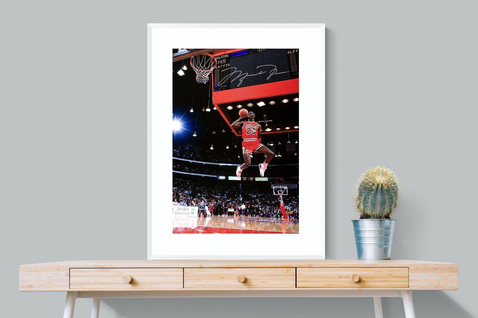 Michael Jordan-Wall_Art-75 x 100cm-Framed Print-White-Pixalot