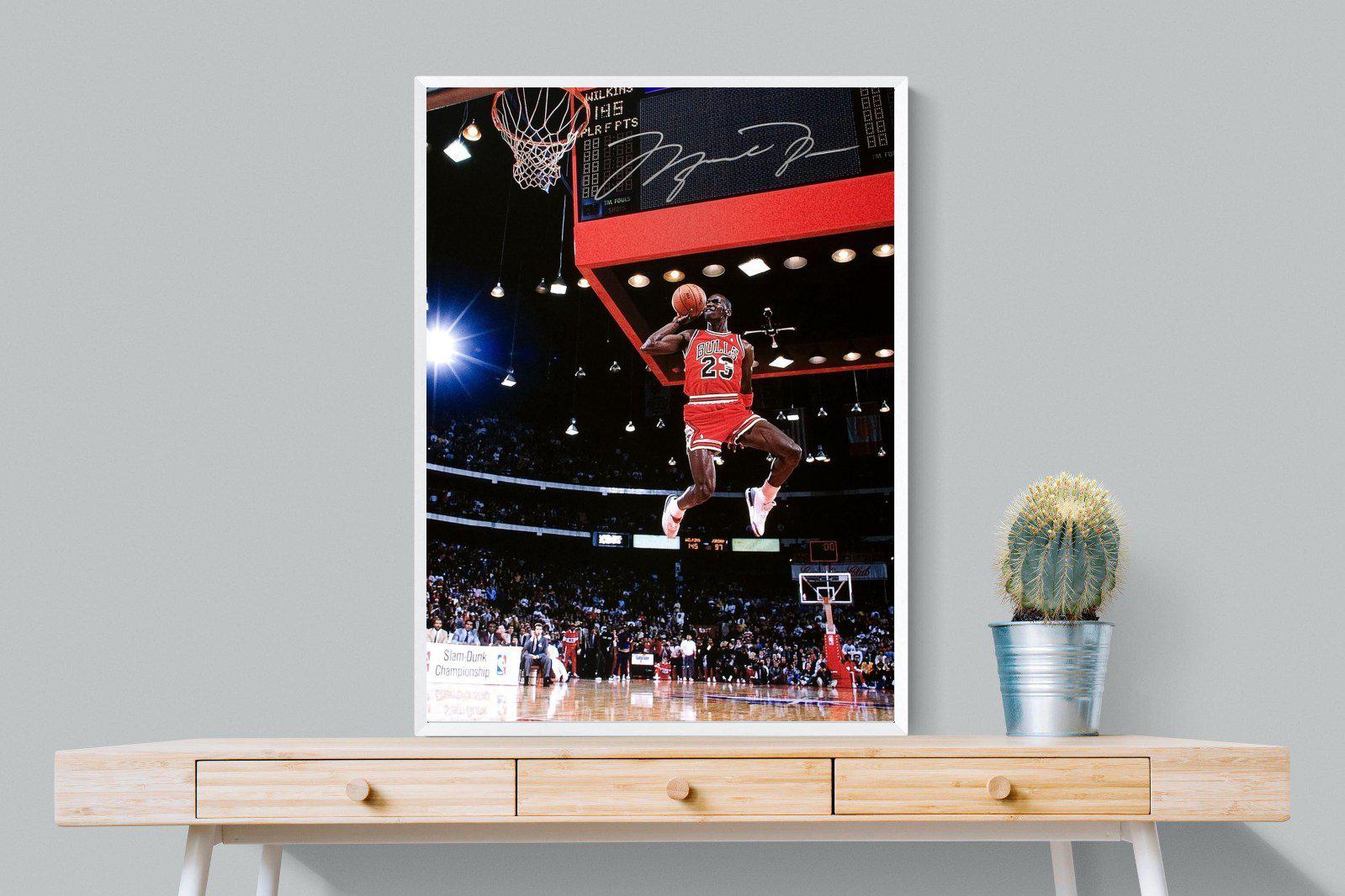 Michael Jordan-Wall_Art-75 x 100cm-Mounted Canvas-White-Pixalot