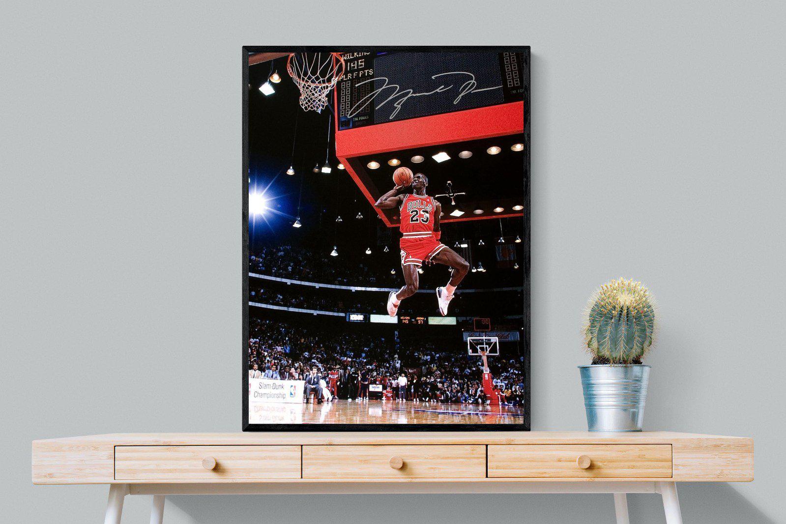 Michael Jordan-Wall_Art-75 x 100cm-Mounted Canvas-Black-Pixalot