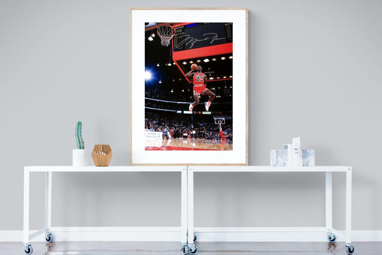 Michael Jordan-Wall_Art-90 x 120cm-Framed Print-Wood-Pixalot