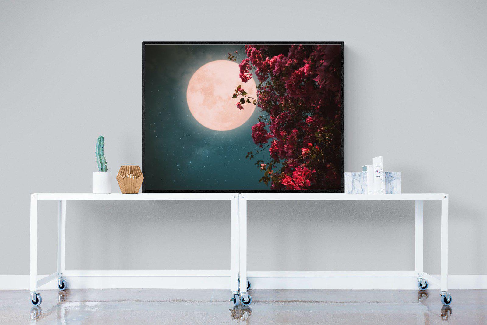Midnight Flora-Wall_Art-120 x 90cm-Mounted Canvas-Black-Pixalot