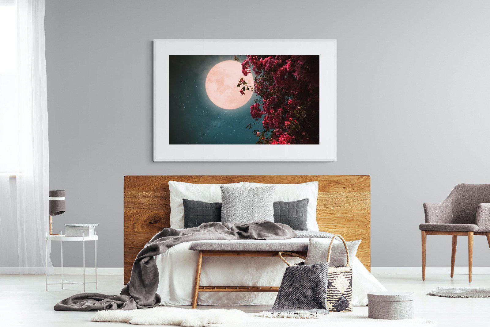 Midnight Flora-Wall_Art-150 x 100cm-Framed Print-White-Pixalot