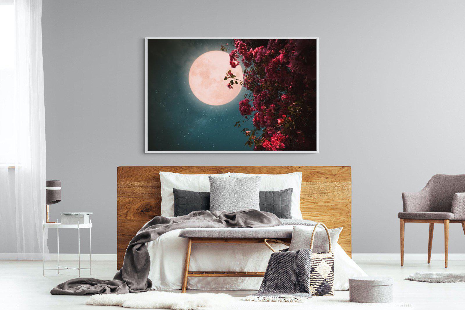 Midnight Flora-Wall_Art-150 x 100cm-Mounted Canvas-White-Pixalot