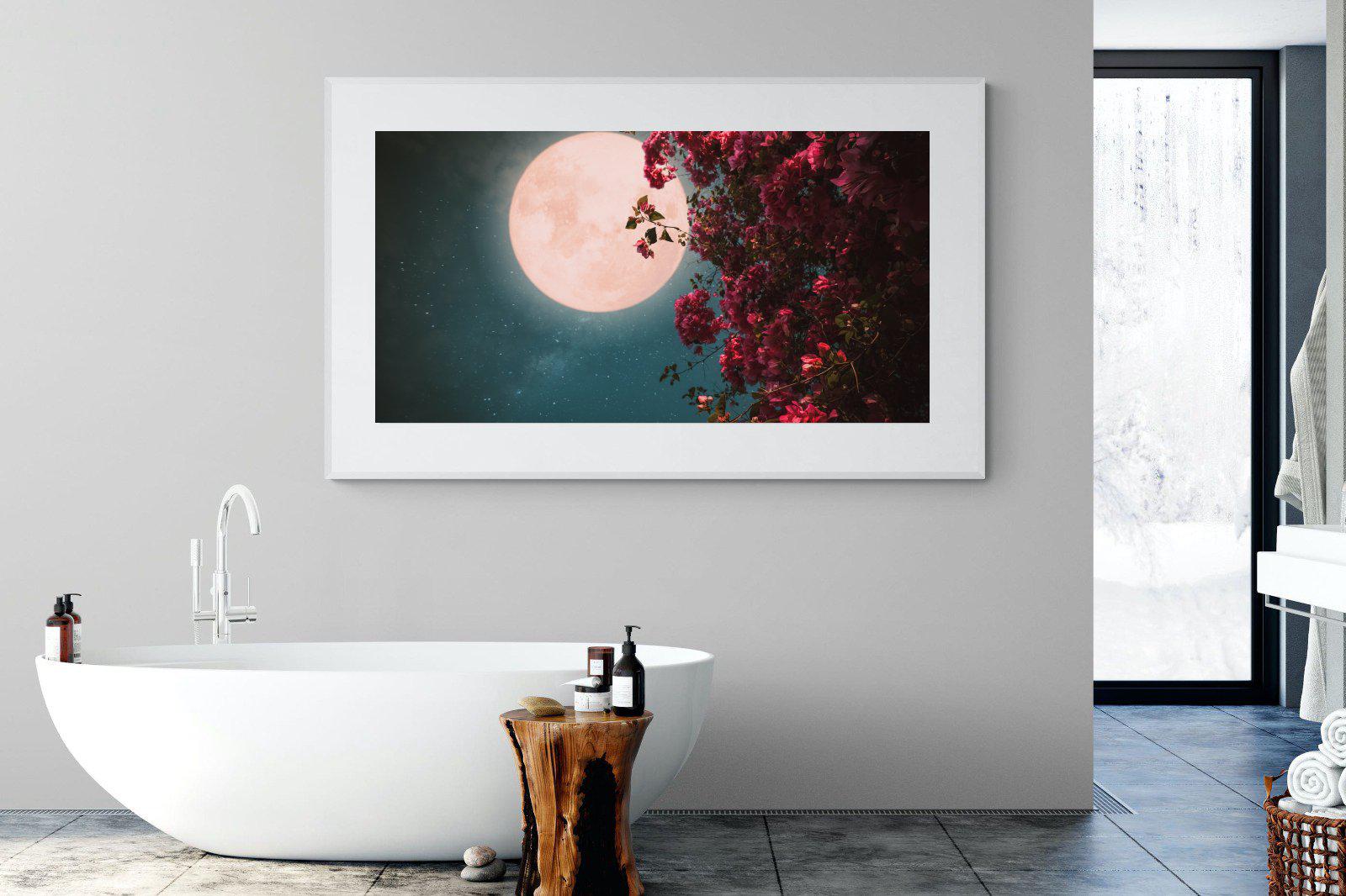 Midnight Flora-Wall_Art-180 x 110cm-Framed Print-White-Pixalot