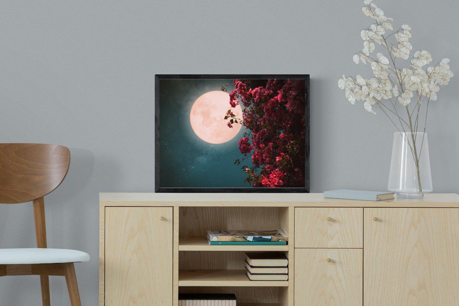 Midnight Flora-Wall_Art-60 x 45cm-Mounted Canvas-Black-Pixalot