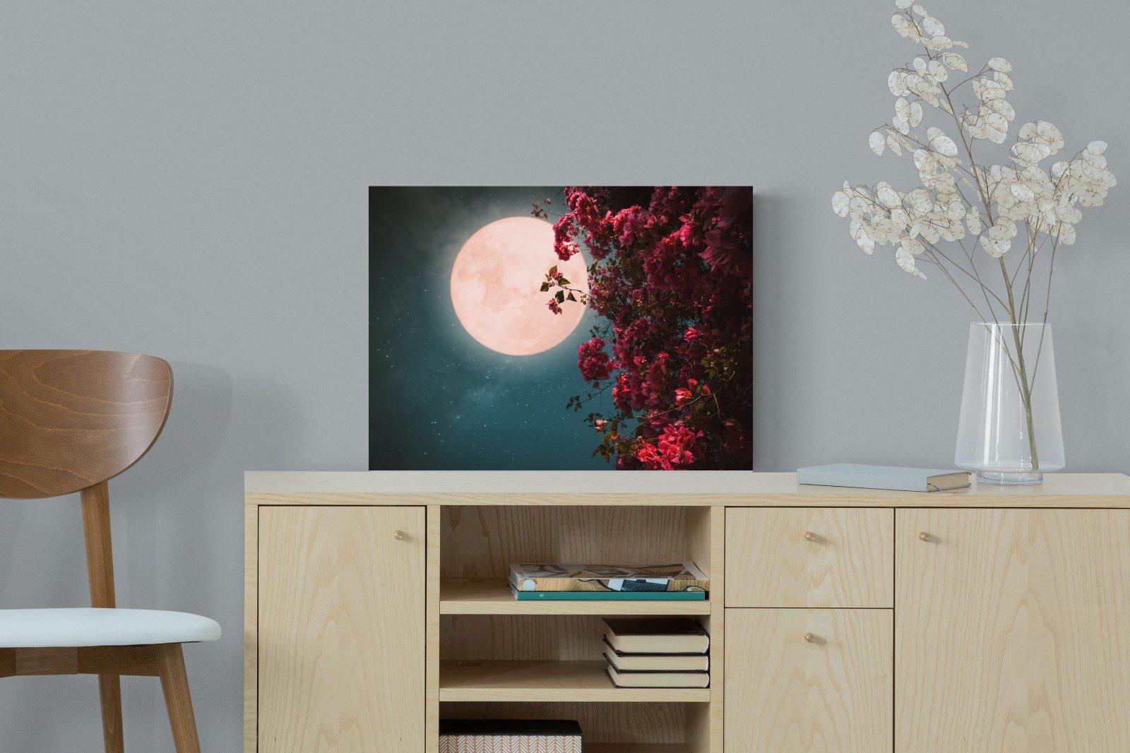 Midnight Flora-Wall_Art-60 x 45cm-Mounted Canvas-No Frame-Pixalot
