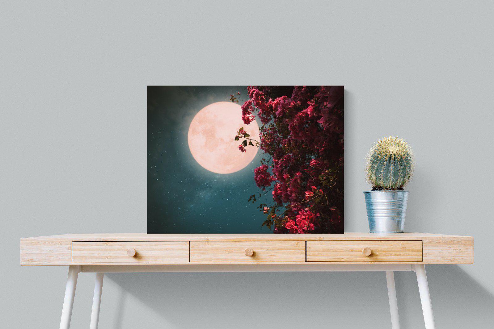 Midnight Flora-Wall_Art-80 x 60cm-Mounted Canvas-No Frame-Pixalot
