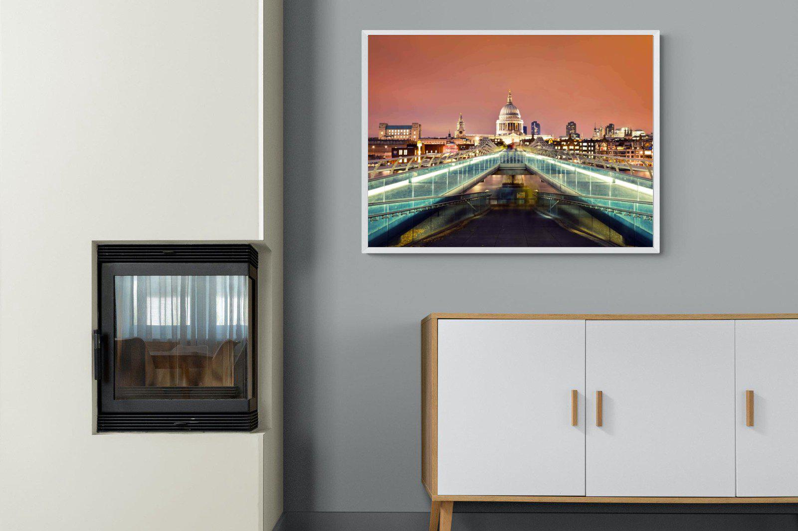 Millenium Bridge-Wall_Art-100 x 75cm-Mounted Canvas-White-Pixalot