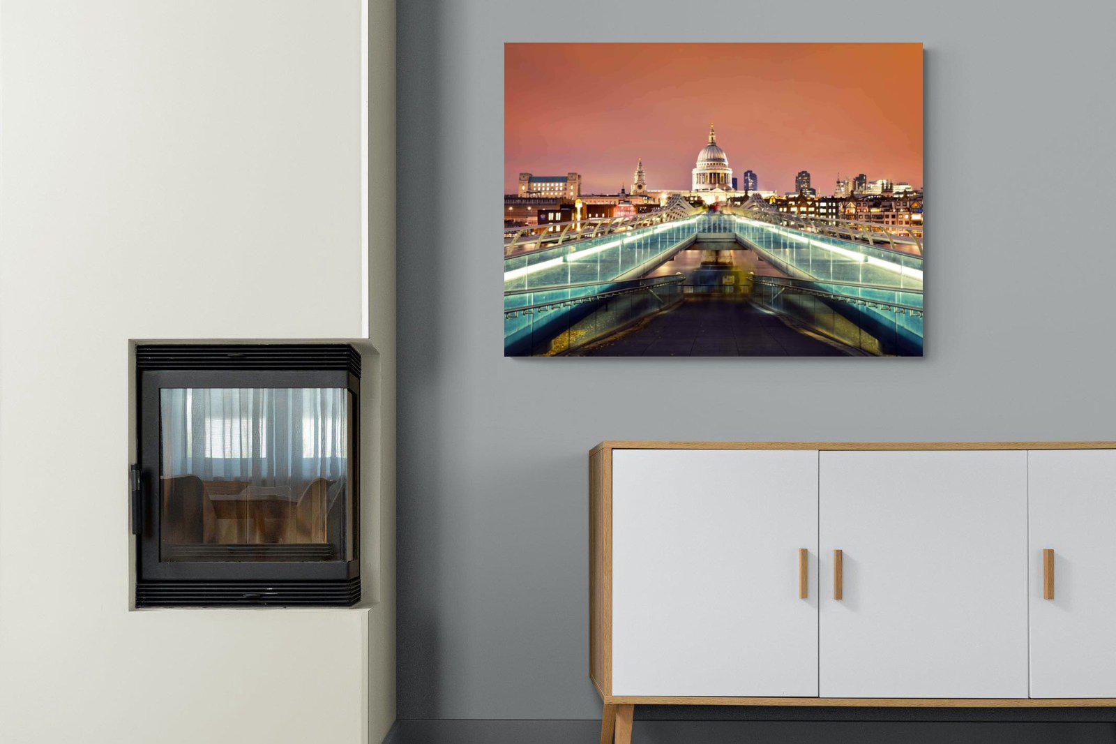 Millenium Bridge-Wall_Art-100 x 75cm-Mounted Canvas-No Frame-Pixalot