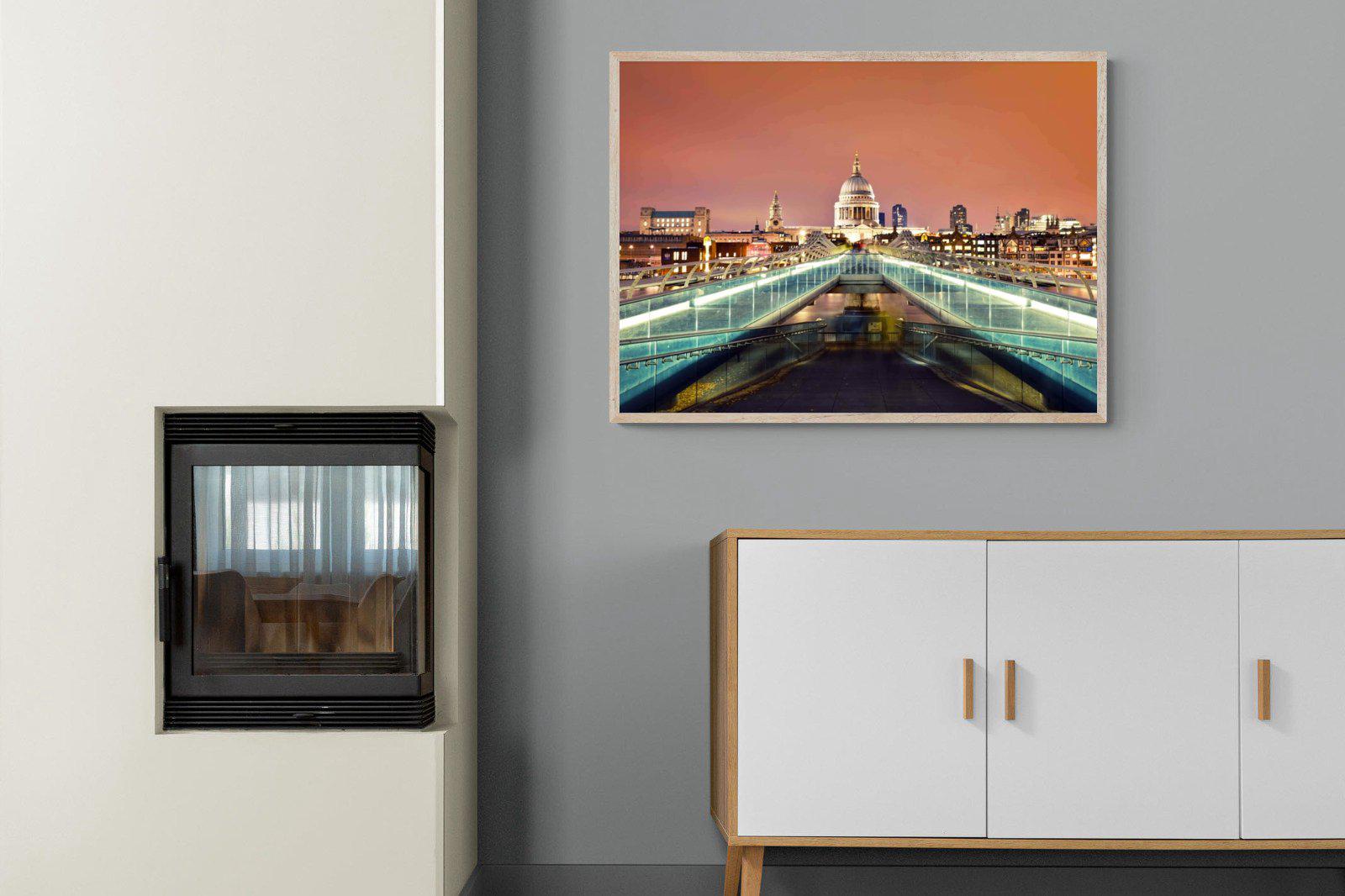 Millenium Bridge-Wall_Art-100 x 75cm-Mounted Canvas-Wood-Pixalot