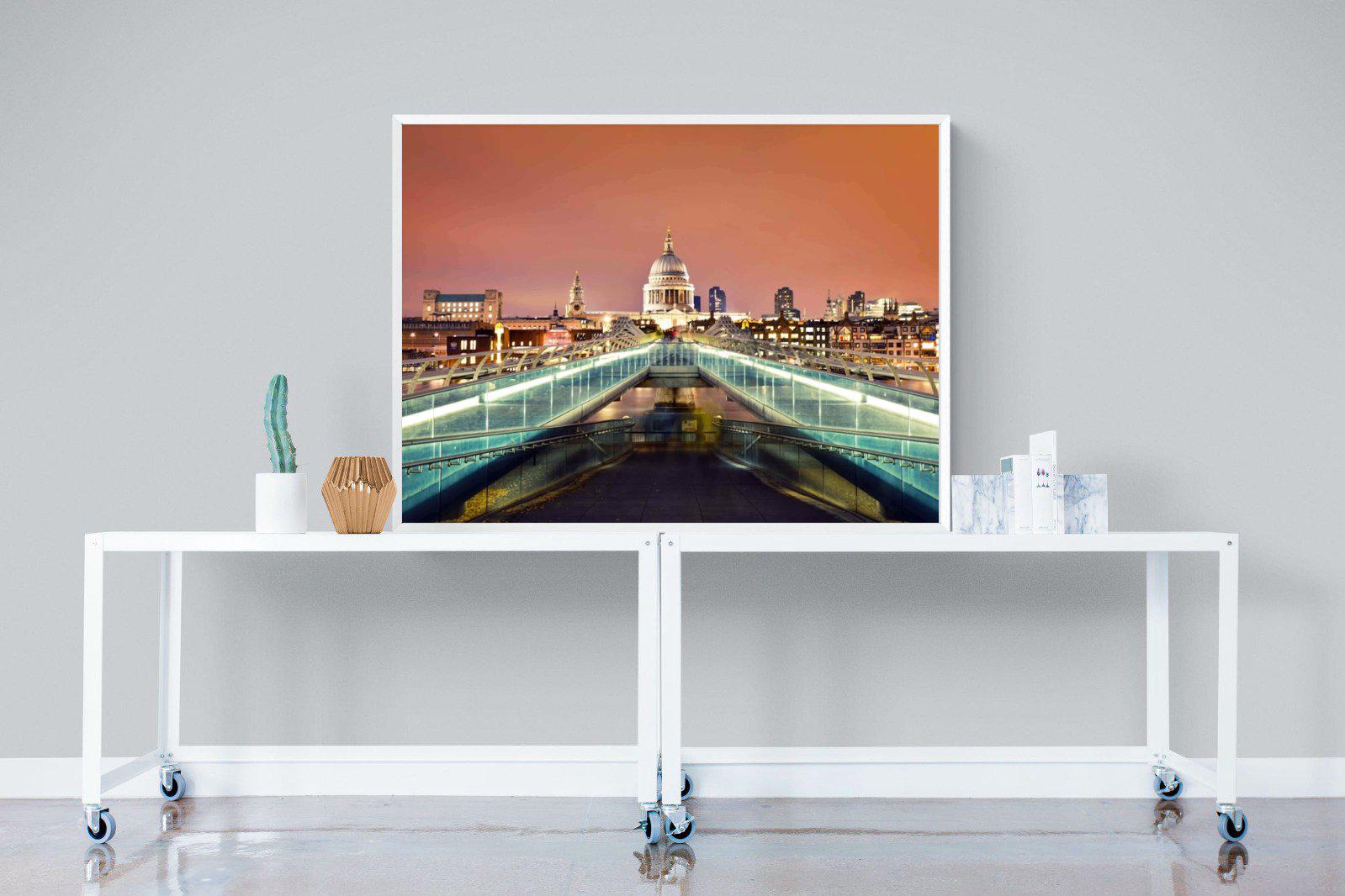 Millenium Bridge-Wall_Art-120 x 90cm-Mounted Canvas-White-Pixalot