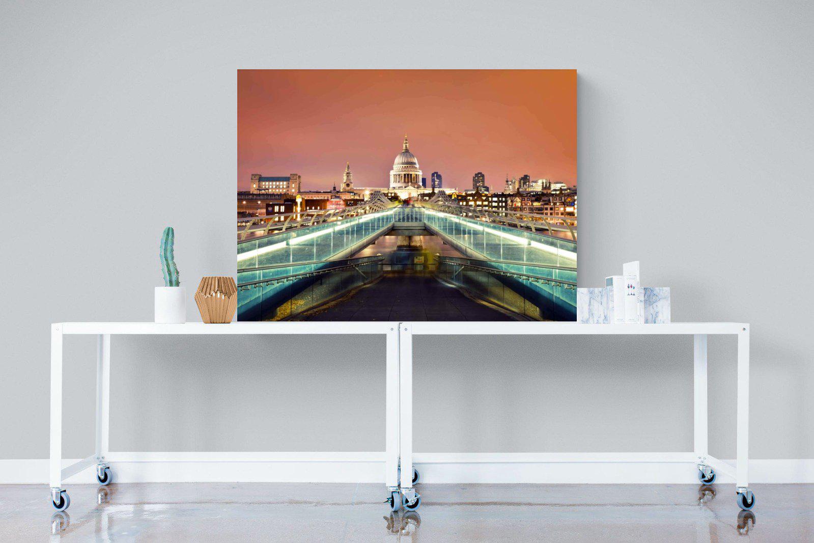 Millenium Bridge-Wall_Art-120 x 90cm-Mounted Canvas-No Frame-Pixalot