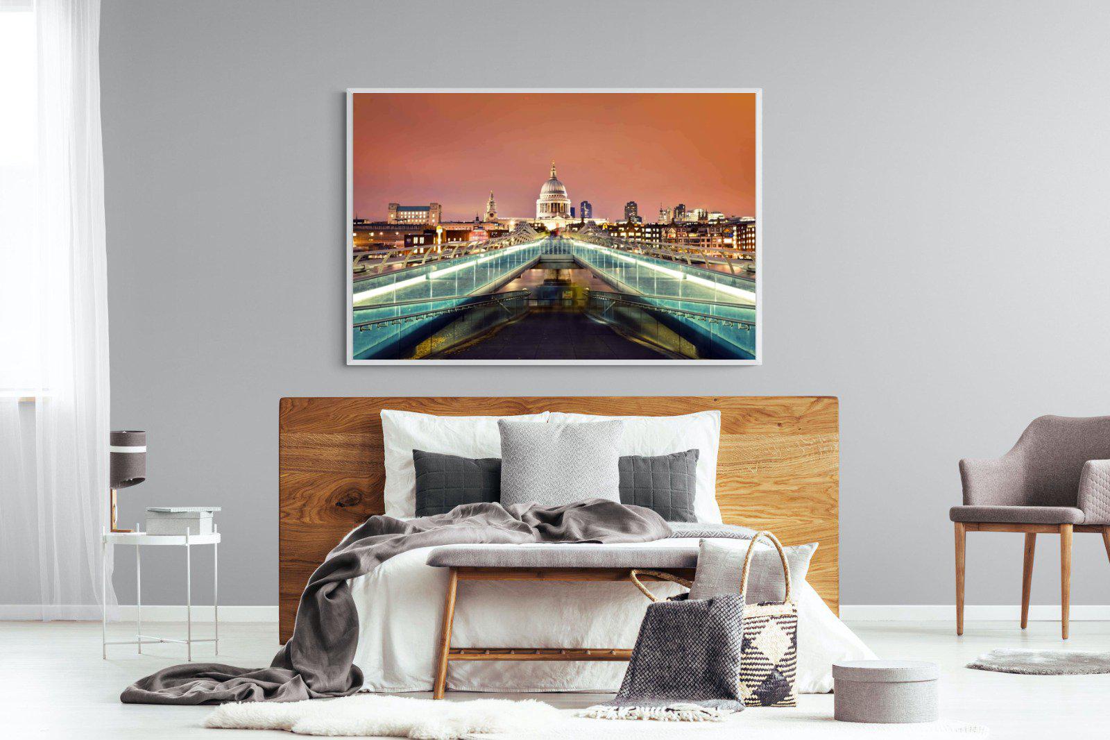 Millenium Bridge-Wall_Art-150 x 100cm-Mounted Canvas-White-Pixalot