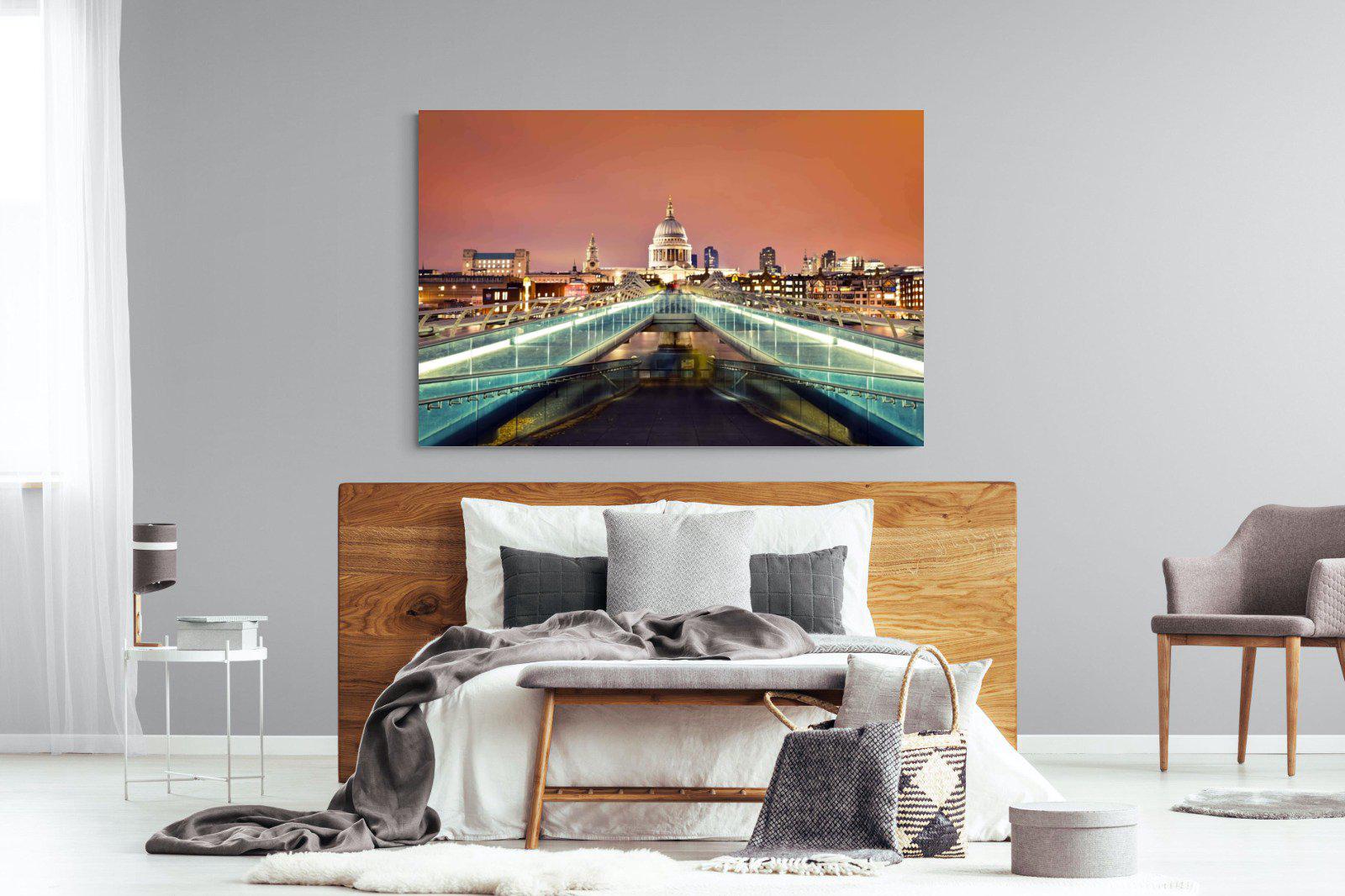 Millenium Bridge-Wall_Art-150 x 100cm-Mounted Canvas-No Frame-Pixalot
