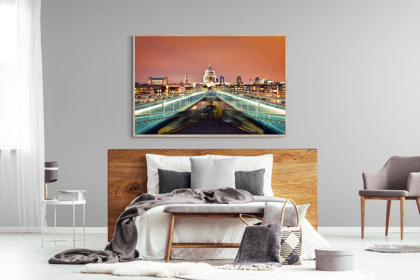 Millenium Bridge-Wall_Art-150 x 100cm-Mounted Canvas-Wood-Pixalot