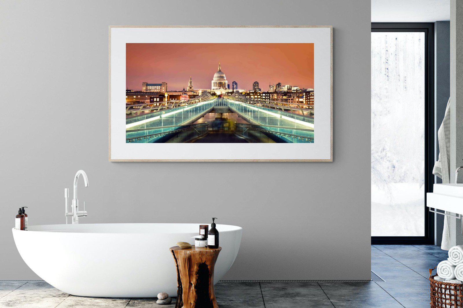Millenium Bridge-Wall_Art-180 x 110cm-Framed Print-Wood-Pixalot
