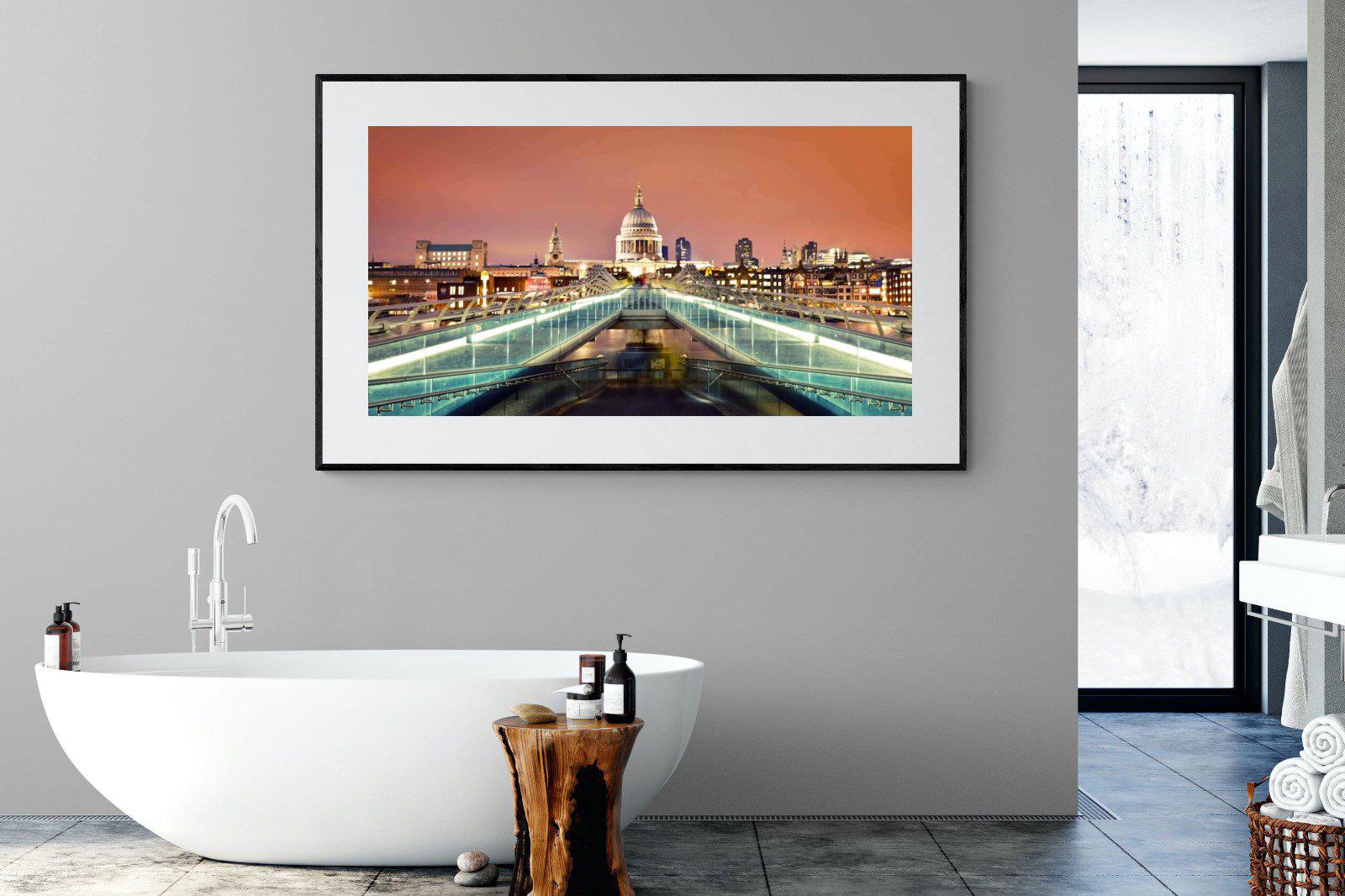 Millenium Bridge-Wall_Art-180 x 110cm-Framed Print-Black-Pixalot