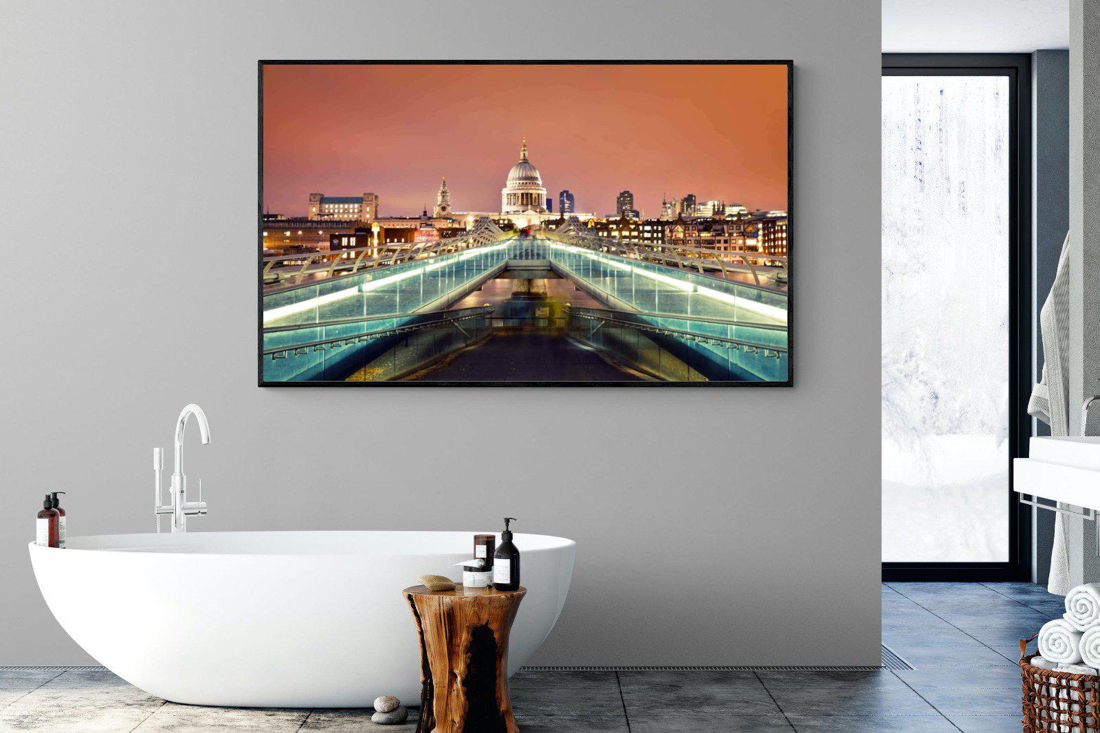 Millenium Bridge-Wall_Art-180 x 110cm-Mounted Canvas-Black-Pixalot