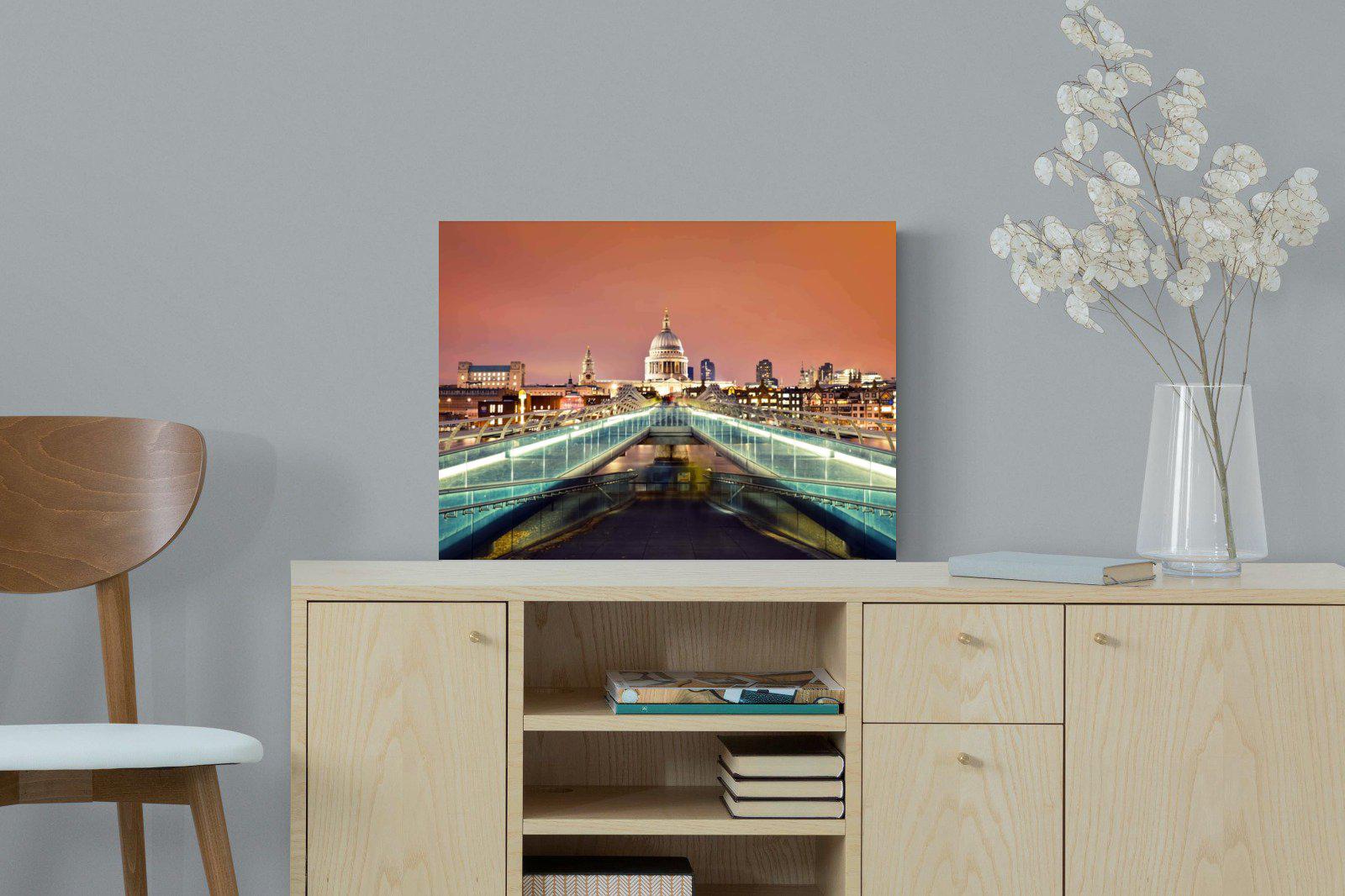 Millenium Bridge-Wall_Art-60 x 45cm-Mounted Canvas-No Frame-Pixalot