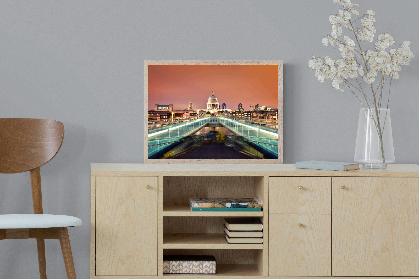 Millenium Bridge-Wall_Art-60 x 45cm-Mounted Canvas-Wood-Pixalot