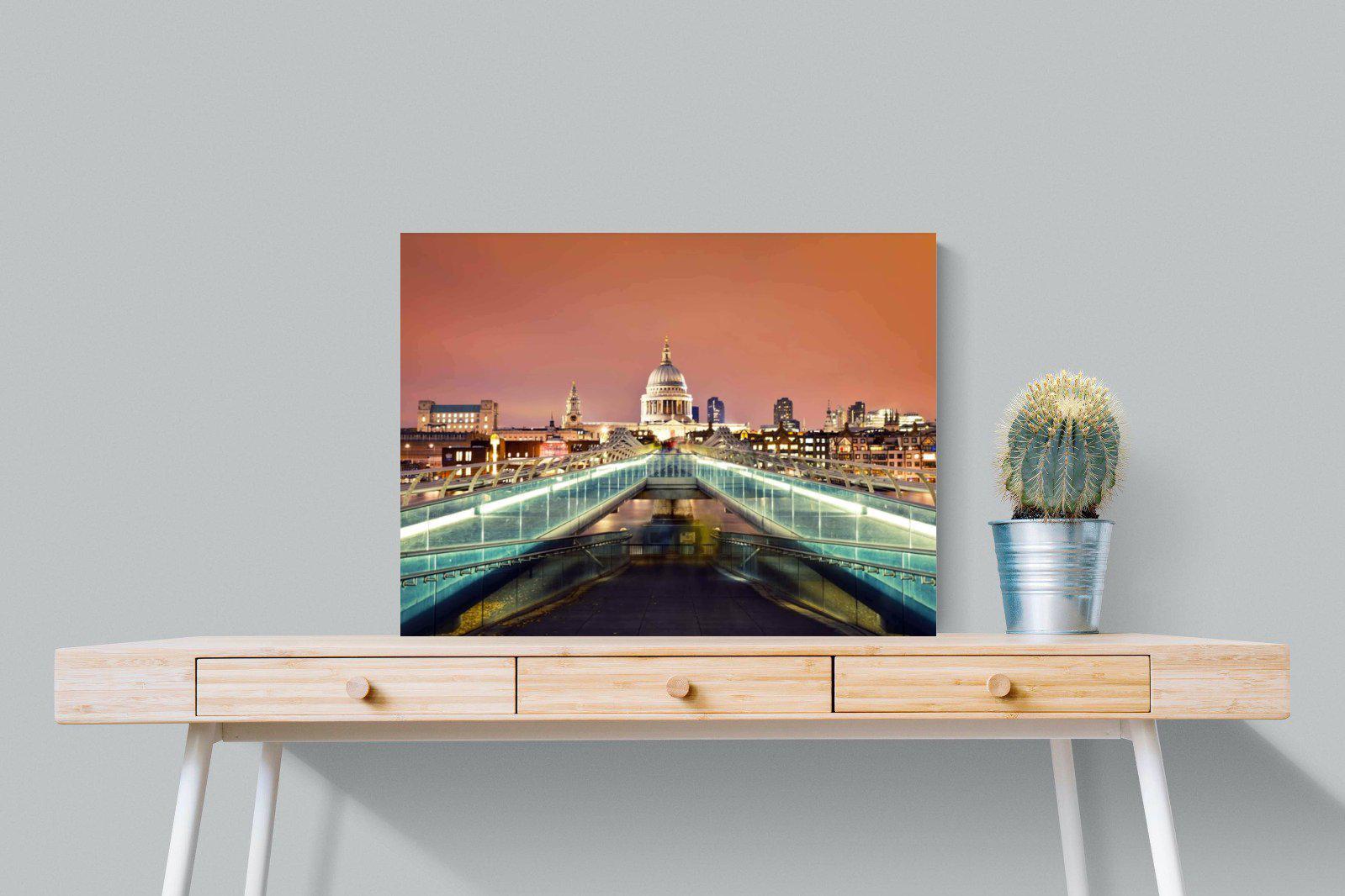 Millenium Bridge-Wall_Art-80 x 60cm-Mounted Canvas-No Frame-Pixalot