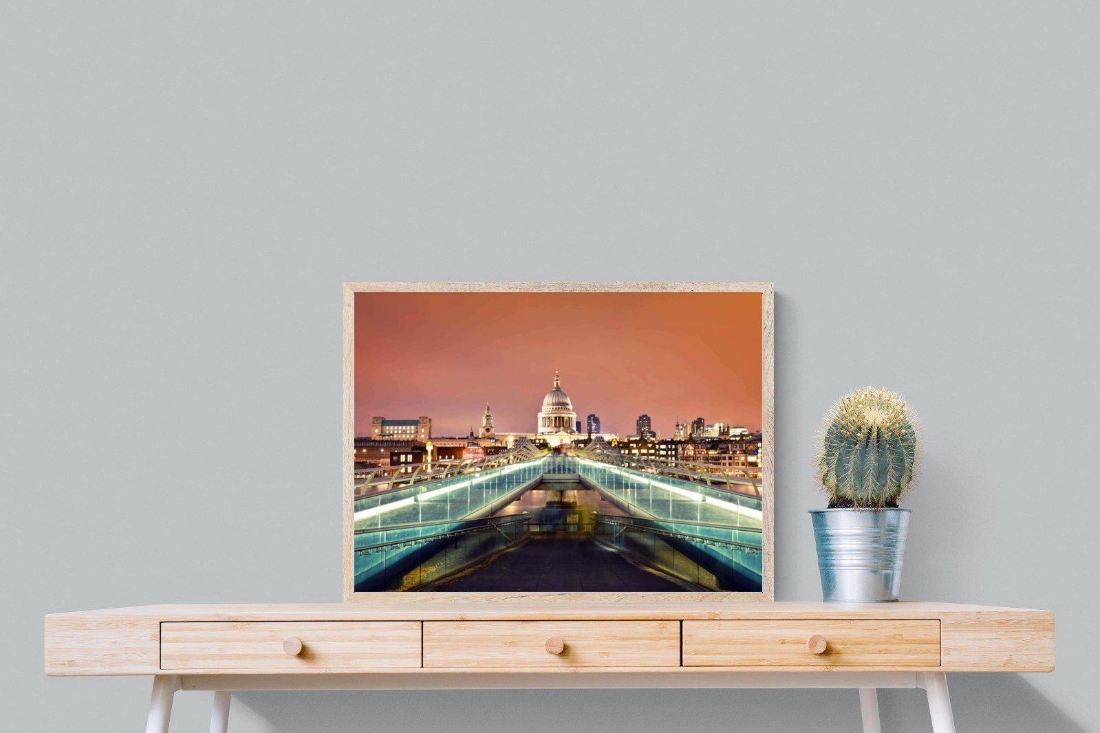 Millenium Bridge-Wall_Art-80 x 60cm-Mounted Canvas-Wood-Pixalot