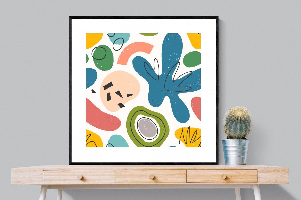 Mini Matisse-Wall_Art-100 x 100cm-Framed Print-Black-Pixalot