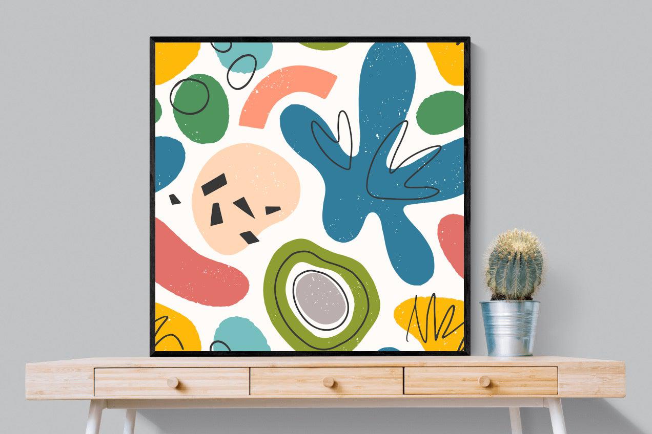 Mini Matisse-Wall_Art-100 x 100cm-Mounted Canvas-Black-Pixalot
