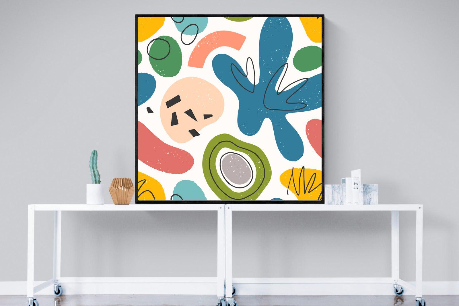 Mini Matisse-Wall_Art-120 x 120cm-Mounted Canvas-Black-Pixalot